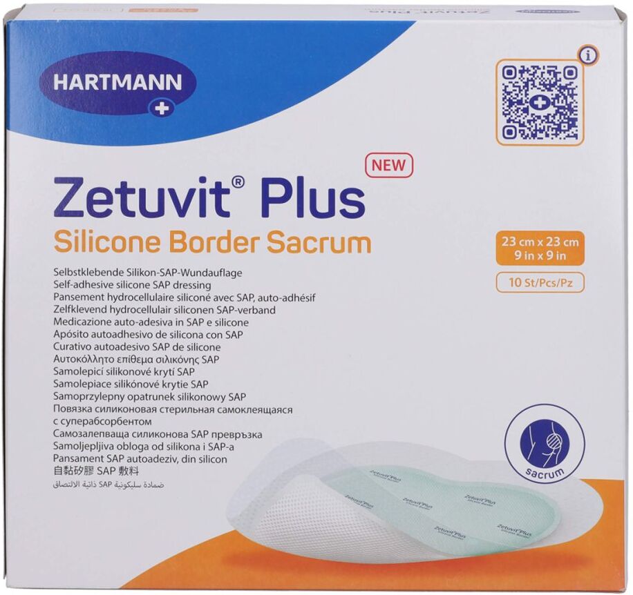Zetuvit Plus Silicone Border Sacrum 23x23 Cm