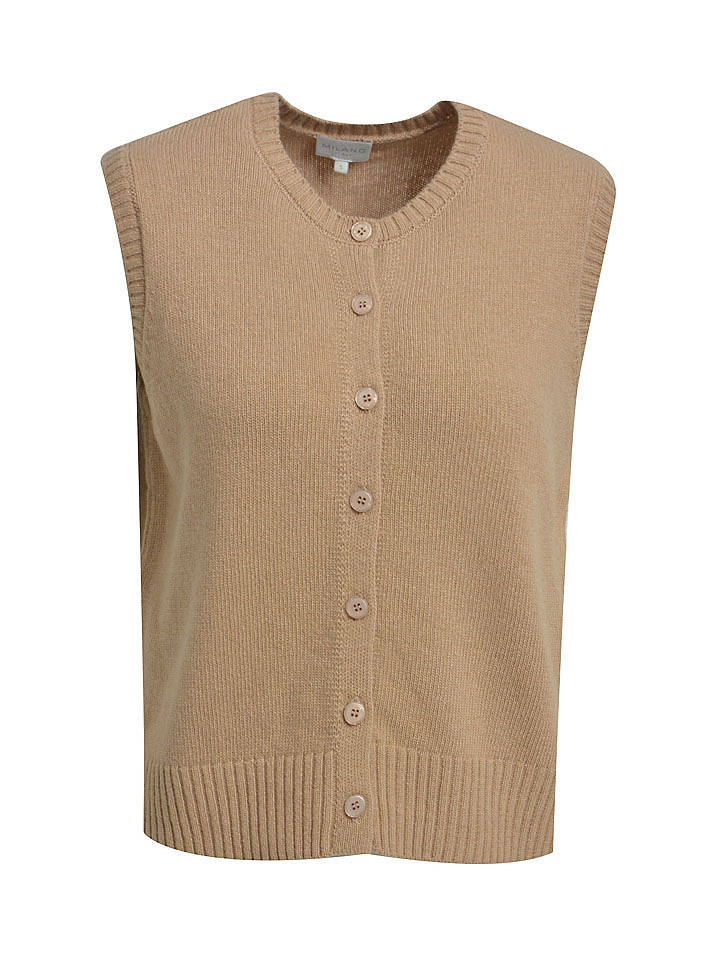 Milano Italy Strickweste in Camel - L