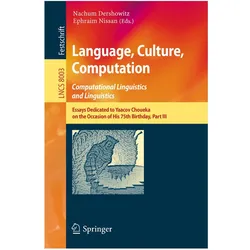 Language, Culture, Computation: Computational Linguistics and Linguistics, Fachbücher von Ephraim Nissam, Nachum Dershowitz