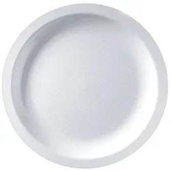 MONOUSO - Wiederverwendbare Robuste Teller PP Flach Weiß "Round" Ø18,5cm (600 Stück)