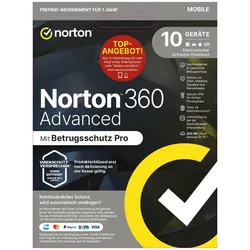 Norton LifeLock 360 Advanced PWM No Insurance 200GB 1u/10d/1y Download Code für Android & iOS & Windows & Mac OS