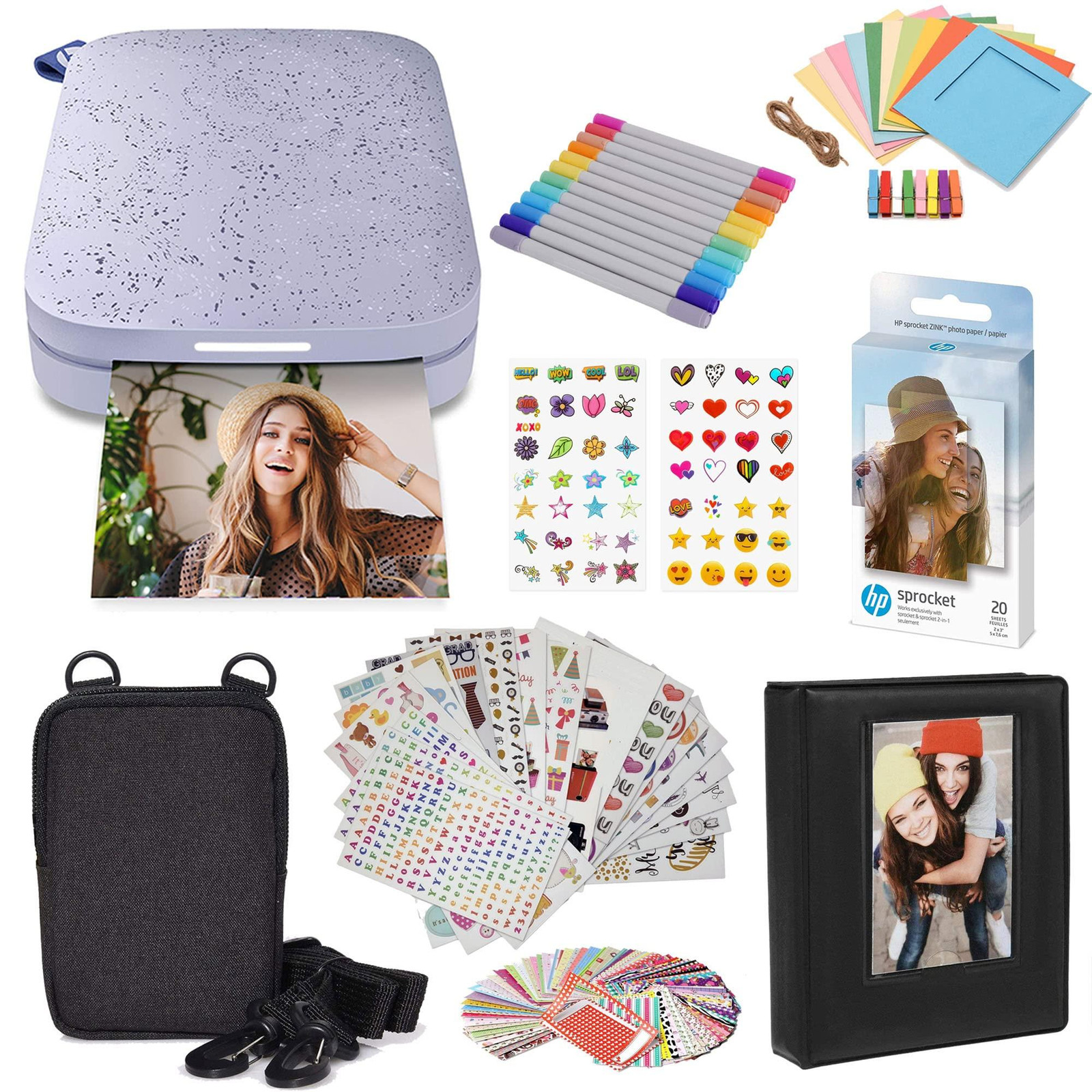 HP Sprocket draagbare fotoprinter startpakket, 5,1 x 7,6 cm, lila