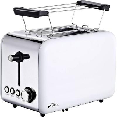 Schäfer Elektronik Toaster Retro 2-Scheiben 850 Watt weiß Toaster Cool-Touch-Gehäuse Weiß