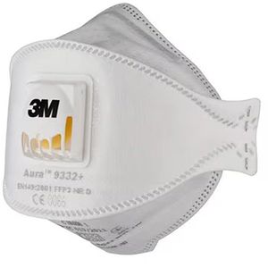 3M Atemschutzmaske Aura 9332+, FFP3 NR, mit Ventil, 10 Stück