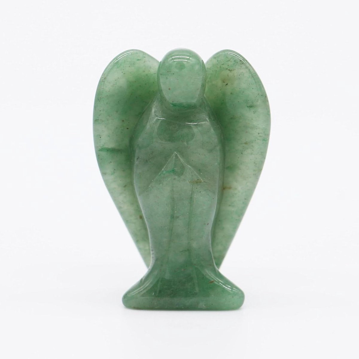 Groen Engel Figuur Beschermengel van Handgesneden Kristal voor Feng Shui Decoratie, Hoogte: 6 cm