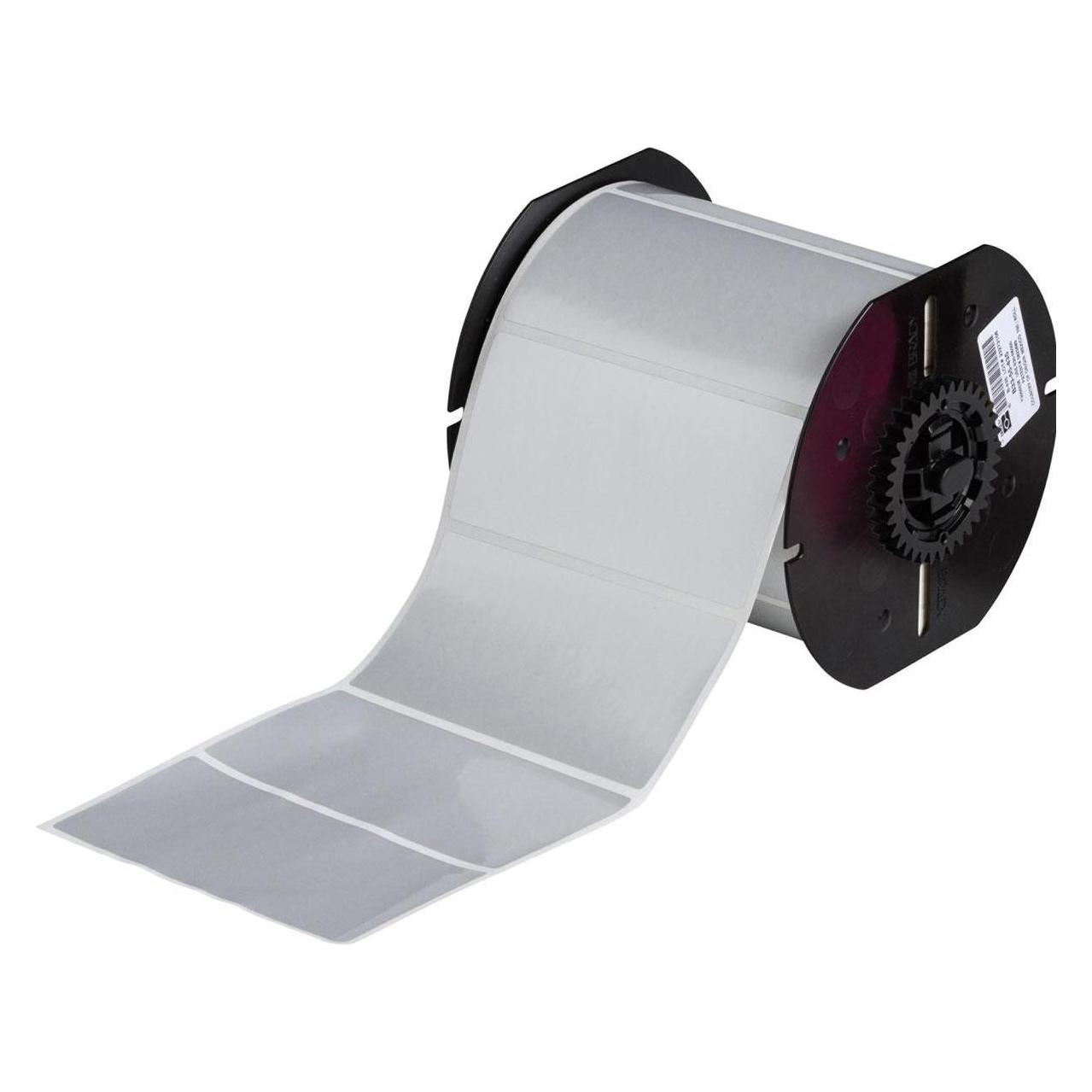 Brady B33-55-434, metallisierter Polyester, Silber, glänzend, 101.60 x 50.80 mm, extrem stark haft (106.68 mm) (B33-55-434)