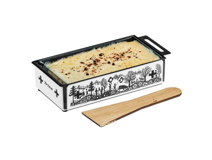 Trisa Electronics Raclette-Grill, Weiß, Metall, 10x5x19.50 cm, Fsc, antihaftbeschichtete Raclette-Pfännchen, rutschfeste Füße, Kochgeschirr, Tischgrills & Fondues, Raclette-Grills