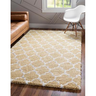 Hochflor-Teppich "Temara Shag, LAGERRÄUMUNG", gelb (gelb, elfenbeinfarben), B:152cm H:51mm L:244cm, Polypropylen (PP), MYFLAIR MÖBEL & ACCESSOIRES, Teppiche, gewebt, weich & kuschelig, ideal im Wohnzimmer & Schlafzimmer