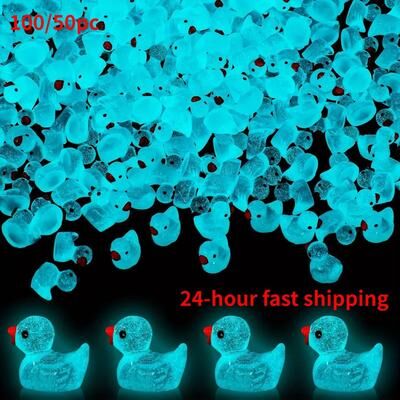 Inspired Finds 100PCS Glow In The Dark Mini Resin Blue Ducks DIY Craft Aquarium And Garden Decor 100PCS Glow In The Dark Mini Resin Blue Ducks DIY Craft Aquarium And Garden Decor