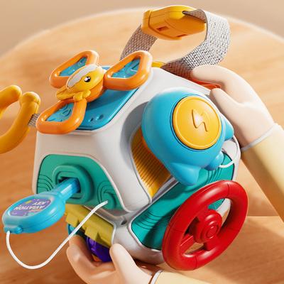 Friendly Fresh Finds Baby Montessori Busy Board Cube Educational Sensory Toy For Toddlers, Fine Motor Skill Lock Box & Travel Activity e