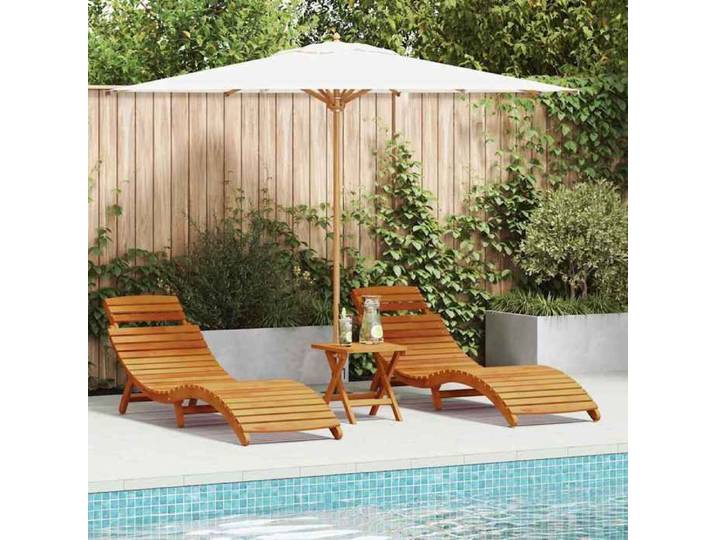 Marron Transat 2 pcs Marron 55x184x64cm Bois d'Acacia Massif - Siège de balcon LV65724
