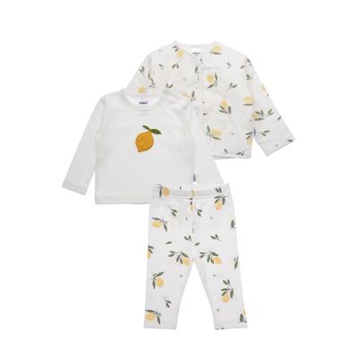 Erstausstattungspaket LILIPUT "Zitrone", Mädchen, Gr. 50/56, gelb (weiß, gelb), 100% Baumwolle, KOB Set-Artikel Erstausstattungspaket, bestehend aus Steppjacke, Hose und Langarmshirt