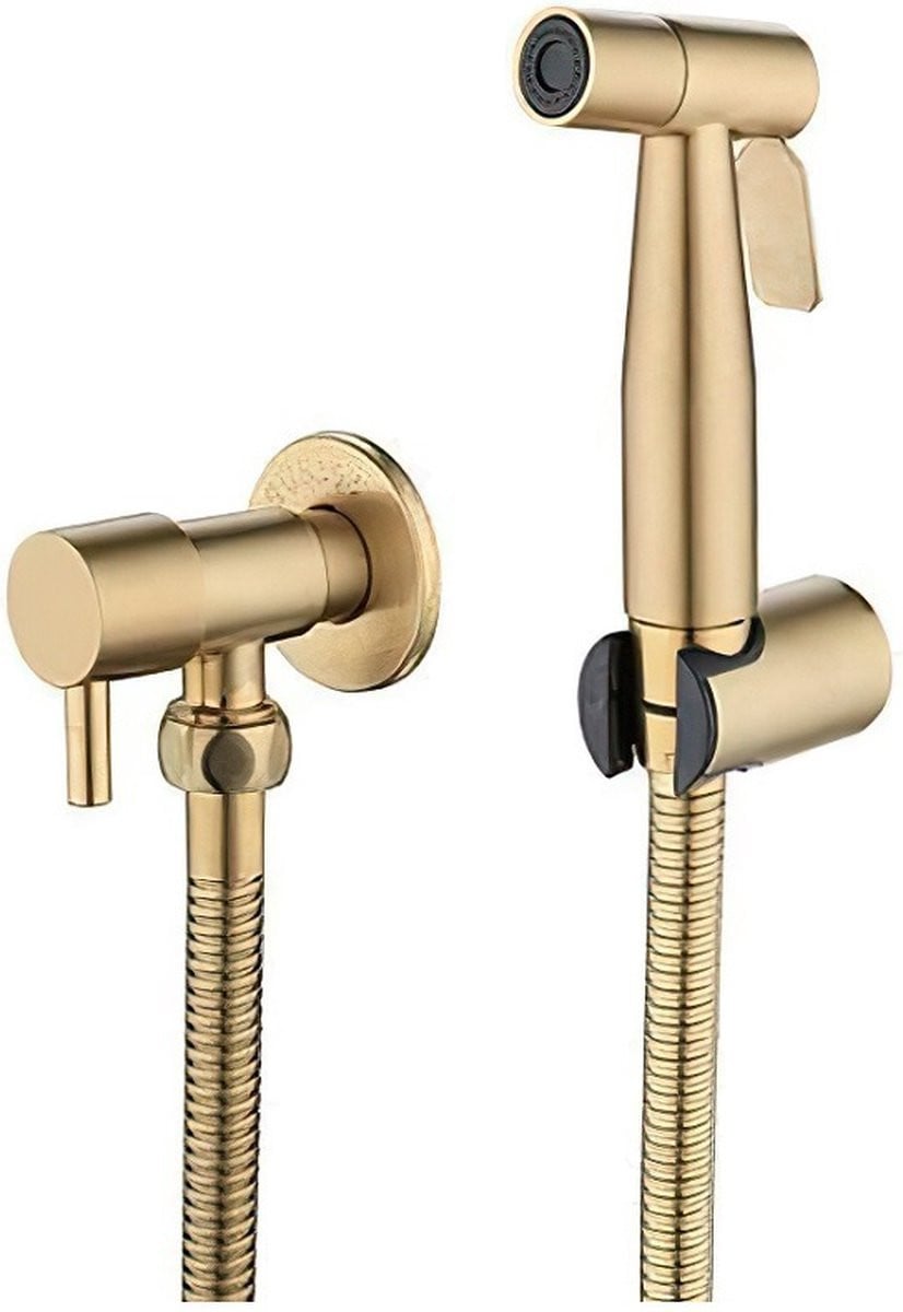 Gouden RVS Bidetkraan Set voor Wandmontage met Handdouche en Toiletsproeier