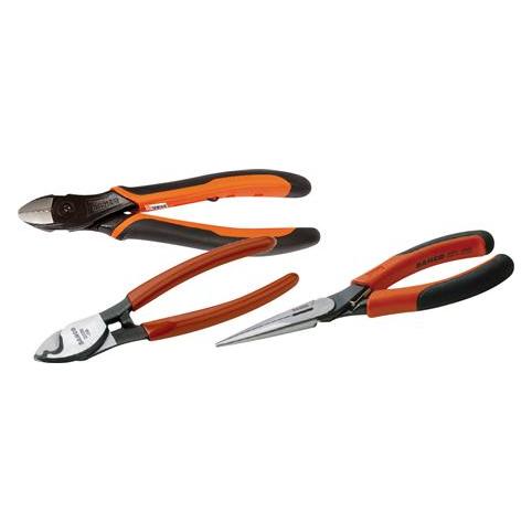 Bahco Zangensatz mit Spitzzange, Seitenschneider und Kabelschneider (390 mm) (PLIERSET1)