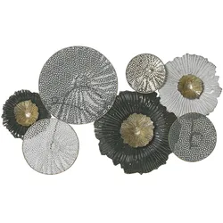 WANDDEKORATION Metall schwarz/silber KreiseZirconium