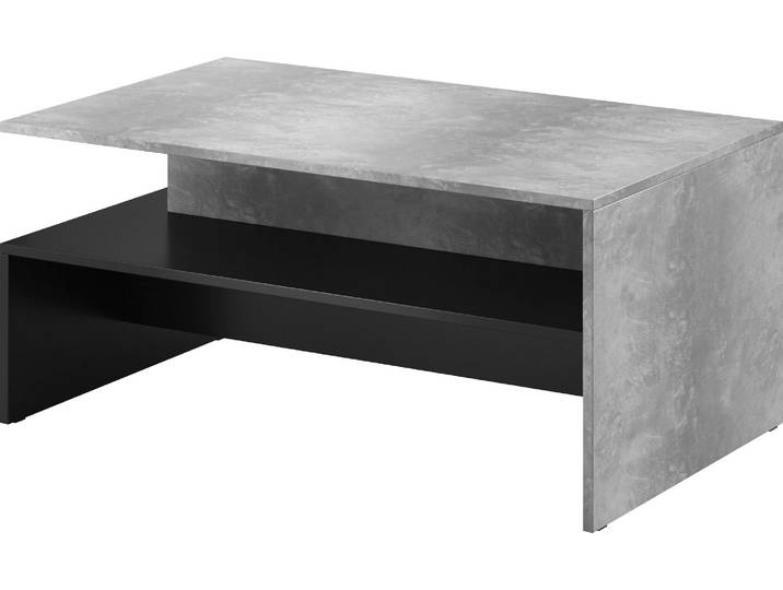 Couchtisch GOODPRODUCT Baros , schwarz (beton, schwarz, beton hell), B:100cm H:45cm T:60cm, Tische, Couchtisch, 100 x 60 cm