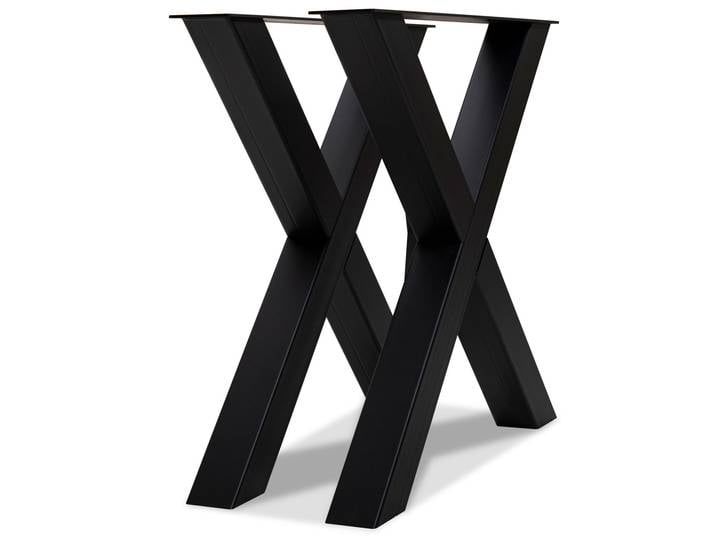 1 PAAR X-Beine für Esstisch, Material Stahl, schwarz, 80 cm
