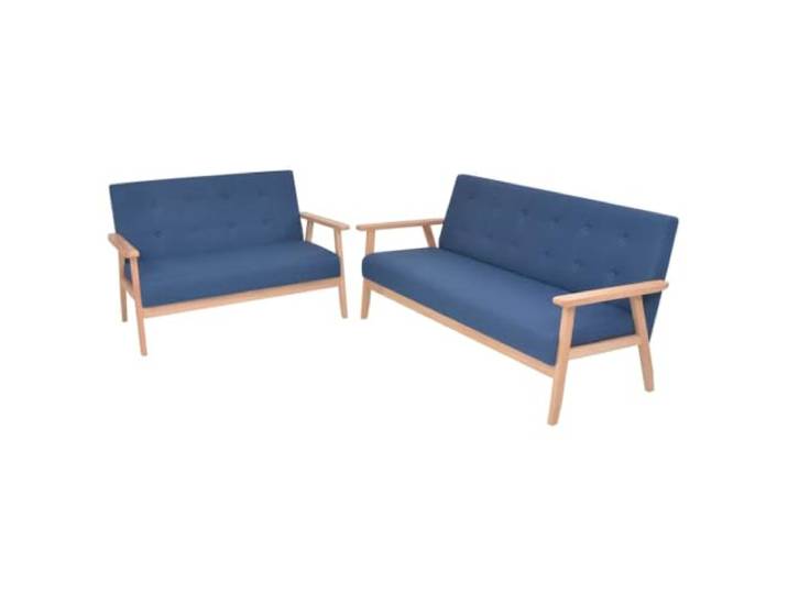 Todiikf Sofagarnitur 2-TLG. Polstermöbel Set 2-er & 3-er Couch Blau Bequemes 2-teiliges Sofa Set mit blauem Stoffbezug und Massivholzgestell für Ihr Wohnzimmer.