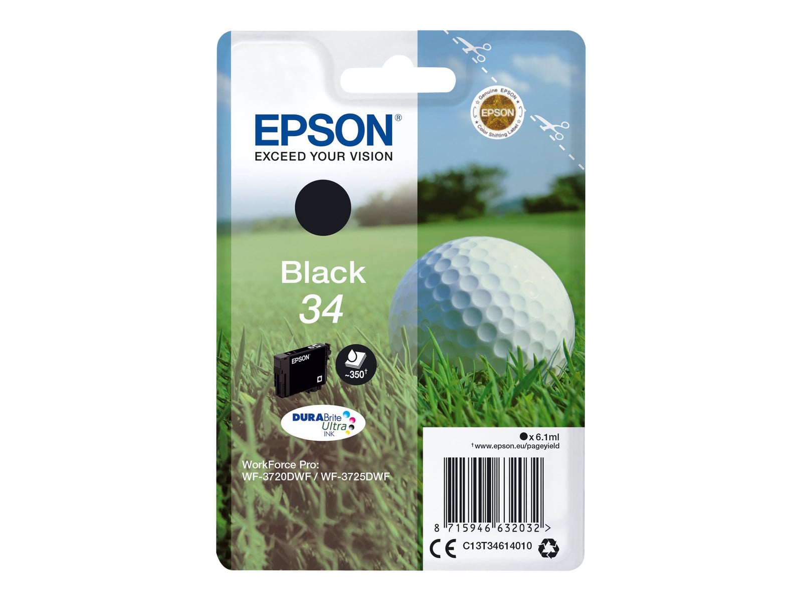 Epson C13T34614010 DURABrite Ultra Ink 34 Tintenpatrone zwart