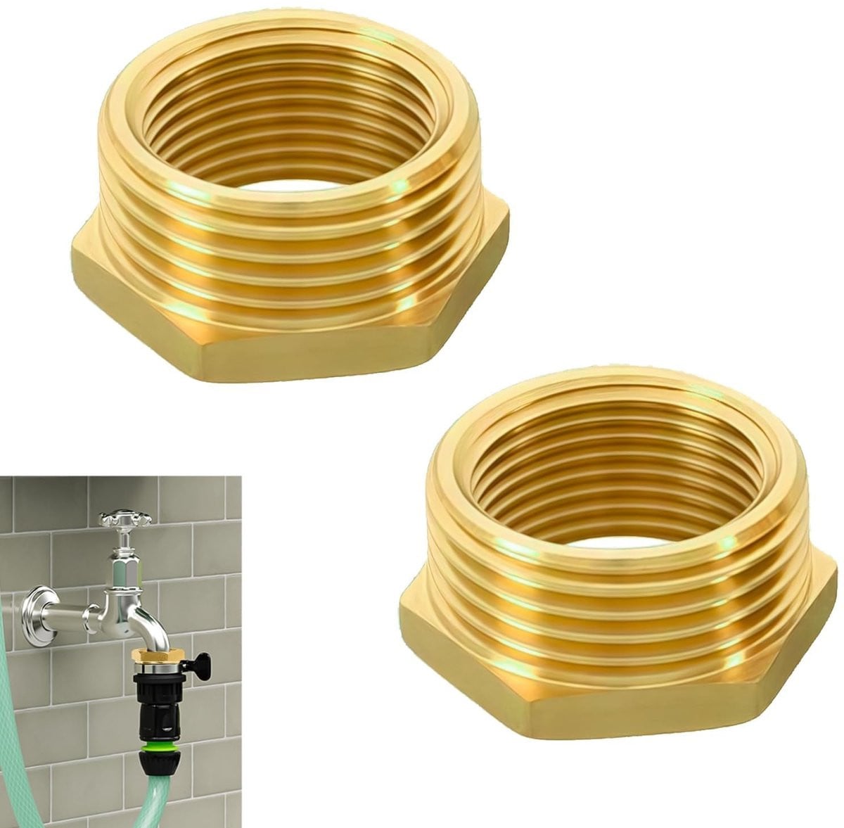 Dailygoods Cosensi Dailygoody Koppeling 2-Pack 3/4 inch naar 1/2 inch voor water en gas