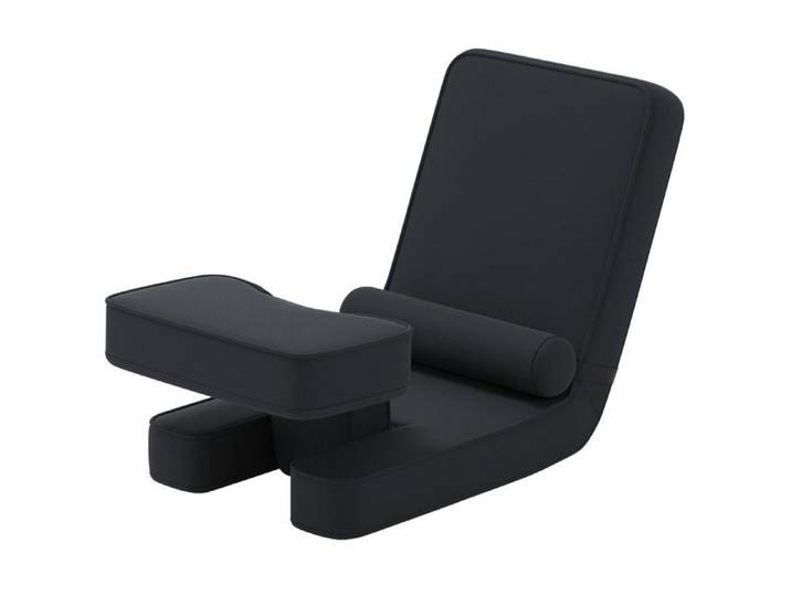Canapé paresseux - HELLOSHOP26 - 84 x 50 x 67 cm - Dossier 5 positions - Repose-pieds plateau - Pliable