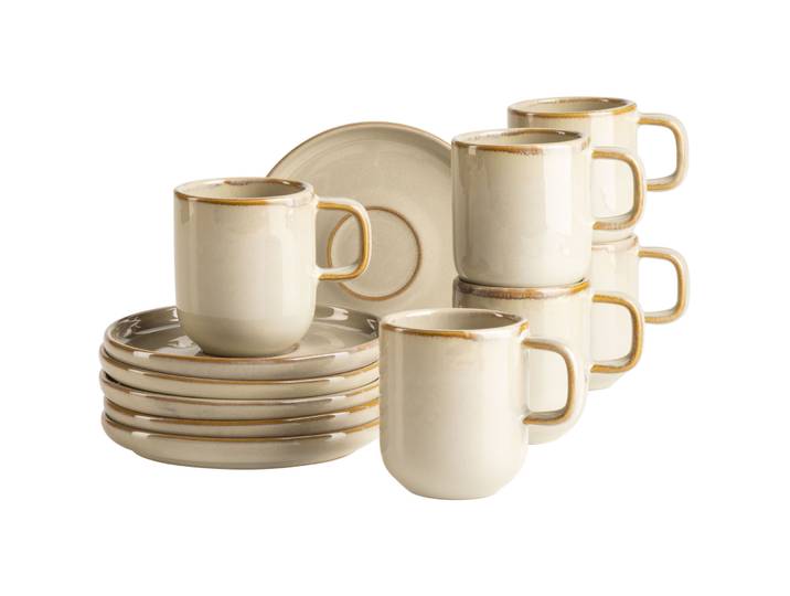 MÄSER Espressotassen-Set 12-tlg. Cordelia beige Steinzeug 12 Stk - Espressotassen-Set 12-tlg.