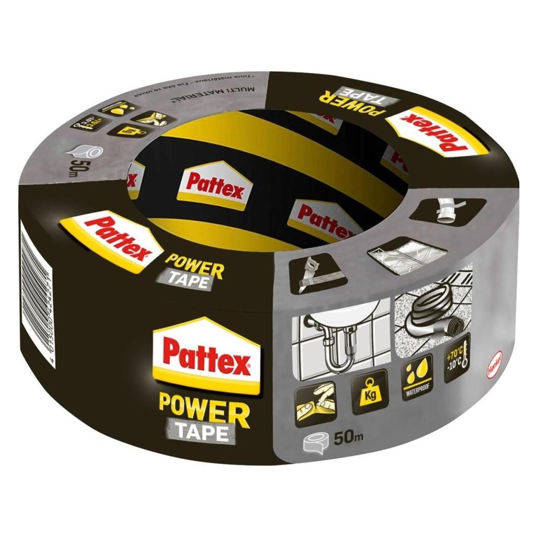 Pattex Gewebeband Power-Tape silber-grau Länge 50 m Breite 50 mm (50 mm) (PT5SW)