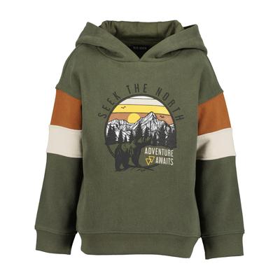 Hoodie BLUE SEVEN "Hoodie", Jungen, Gr. 98, grün (7690, schilf), 100% Baumwolle, normal normal, Rundhals, gerader Abschluss, Sweatshirts Hoodie
