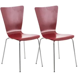TPFLiving 2er Set Besucherstuhl Jaron mit Holzsitz und Metallgestell Farbe: Natura