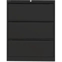 Hängeregistraturschrank | doppelbahnig | 3 HR-Schubladen - 133 schwarz antibakteriell