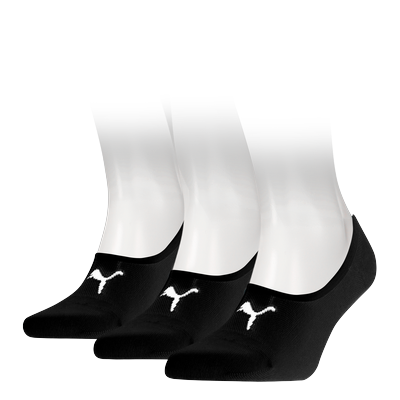 Füßlinge PUMA "PUMA UNISEX FOOTIE 3P", Herren, Gr. 43-46, Sockengröße, schwarz, Baumwollmischung, elastisch, Socken, NoShow Socks, atmungsaktiv, elastisches Bündchen