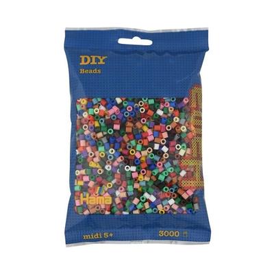 Hama® Bügelperlen Midi - Vollton Mix 3000 Perlen (22 Farben).
