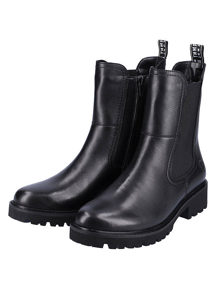 remonte Leder-Chelsea Boots in Schwarz - 37