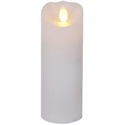 LED Kerze GLOW Echtwachs gelb flackernd Timer H: 15cm D: 5,5cm weiß