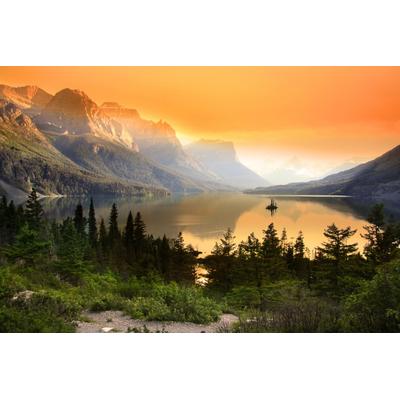 Fototapete PAPERMOON "Saint Mary Lake", bunt, B:2,5m L:1,86m, Vlies, Tapeten