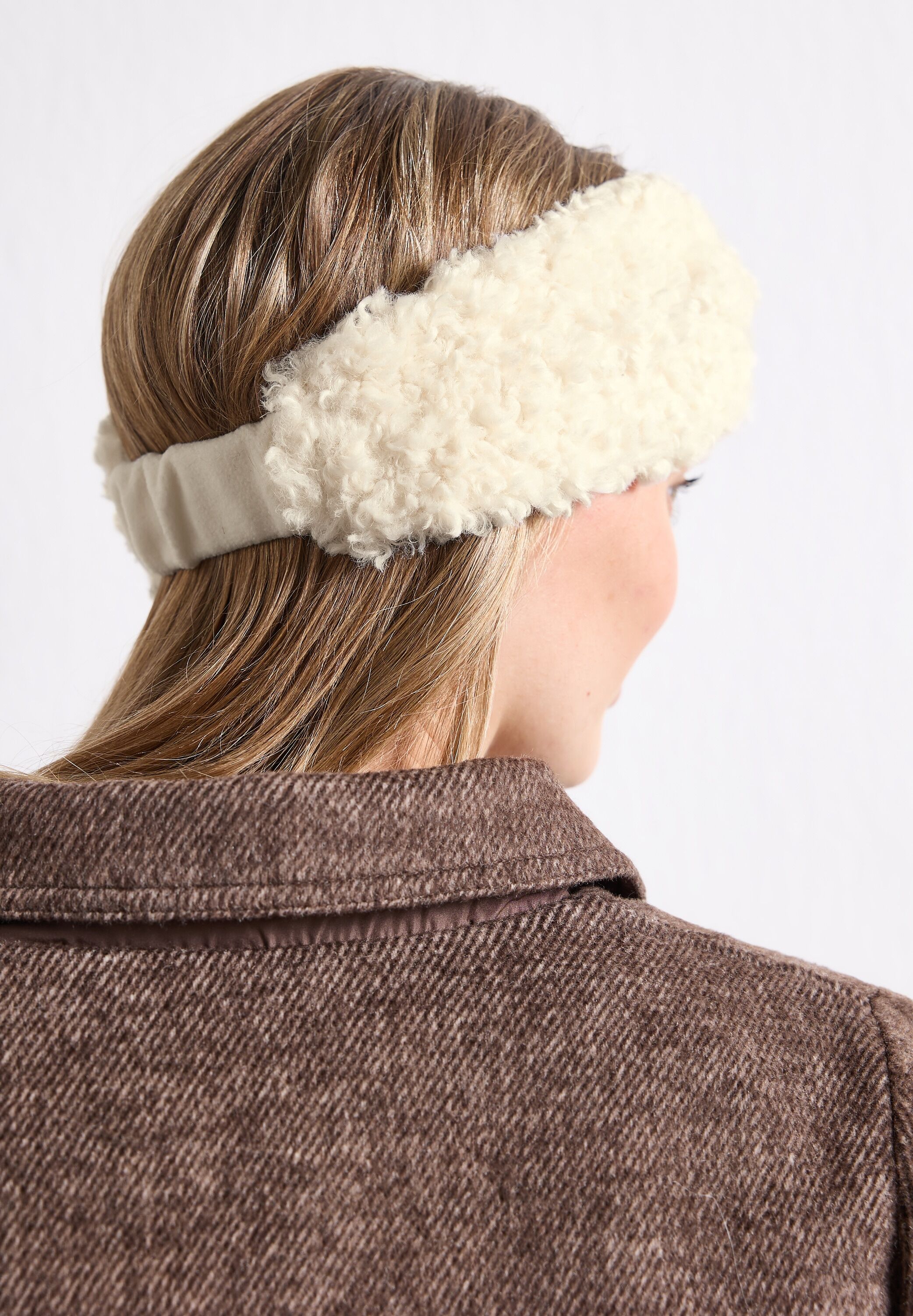 Stirnband STREET ONE, Damen, barley beige, Fleece, Kunstfaser, unifarben, Mützen Stirnband, Teddy-Stirnband in Unifarbe barley beige Einheitsgröße