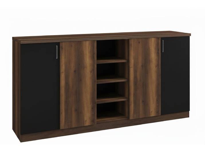 JVmoebel Sideboard Elegantes Sideboard Braun, Schwarz Modernes Design Einfarbiges Muster