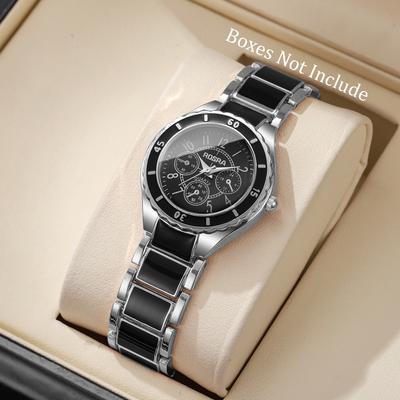 Fusion Finds Elegant Arabic Dial Women's Watch With Quartz Movement And Alloy Strap Ladies Quartz Watch silver Black