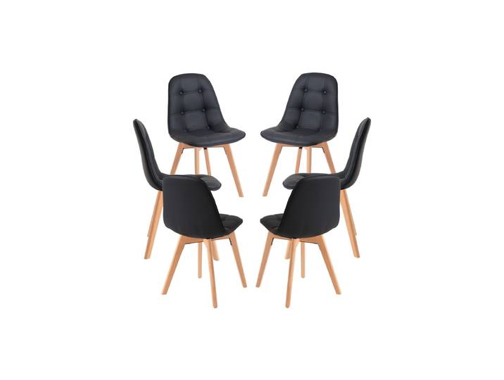 6er Set Stühle Vorak - Schwarz