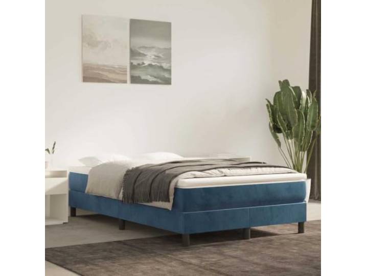 Taschenfederkernmatratze Mittel Dunkelblau 120x200x20 cm Samt Weicher Samtbezug,dichtes Flor,stoßdämpfender Schaumstoff,mittelfeste Unterstützung,für Rücken- und Bauchschläfer