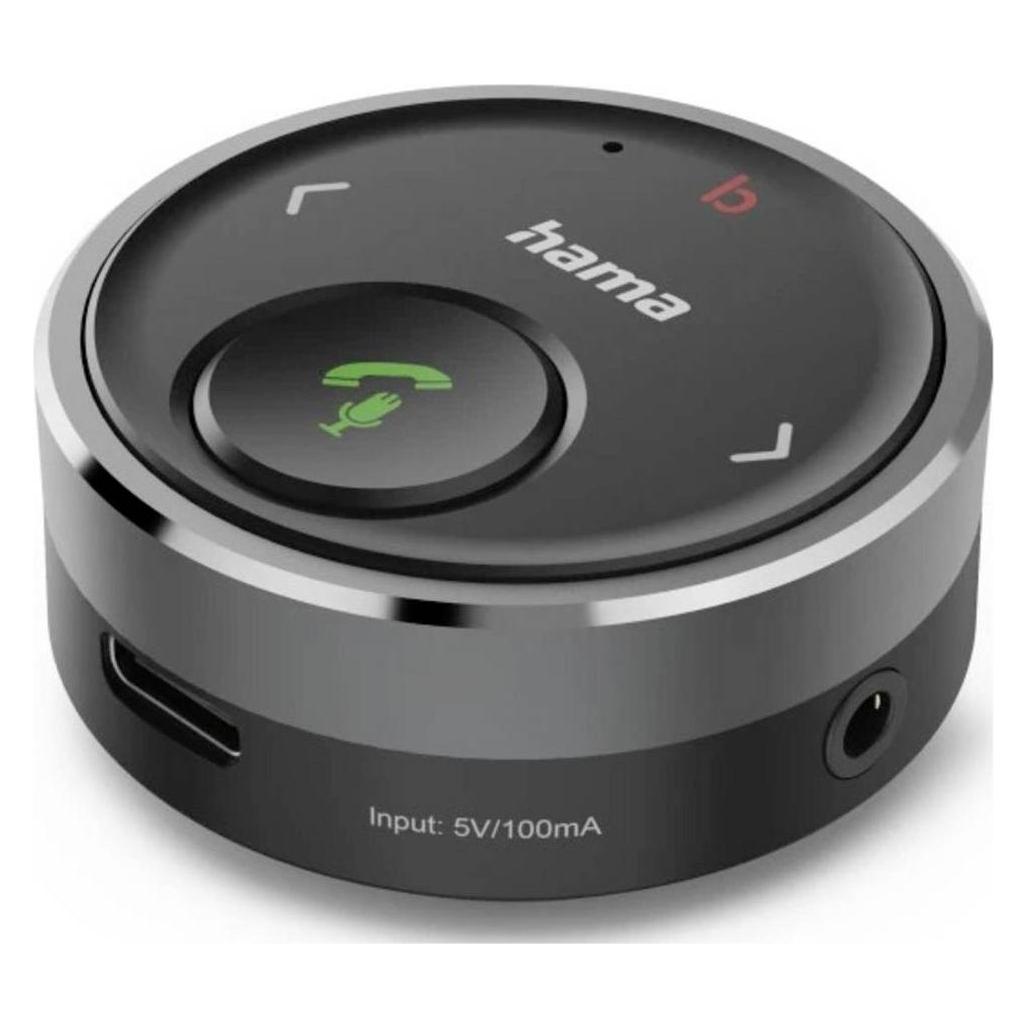 Hama Bluetooth-Receiver für Kfz, 3,5-mm-Stecker, Sprachsteuerung, Freisprechen (Empfänger) (00014173)
