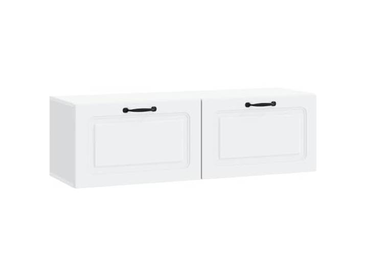 hliofuir Wandmontierter TV-Schrank Weiß 98x31x30 cm Hängeboard Platzsparendes Fernsehschrank Möbelstück mit Schwenktüren für ordentliches Wohnzimmer und Schlafzimmer Ambiente.