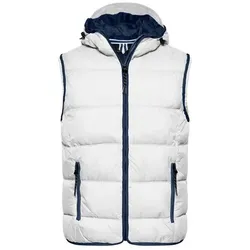 Herrenweste maritim JN1076, weiß/navy-blau, Größe L - weiss - L