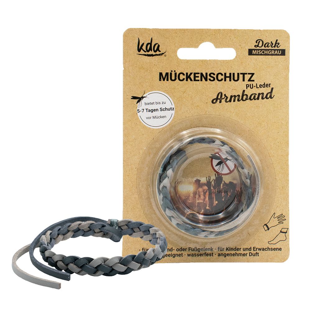 Mückenschutz Armband PU-Leder mischgrau KDA 1 St