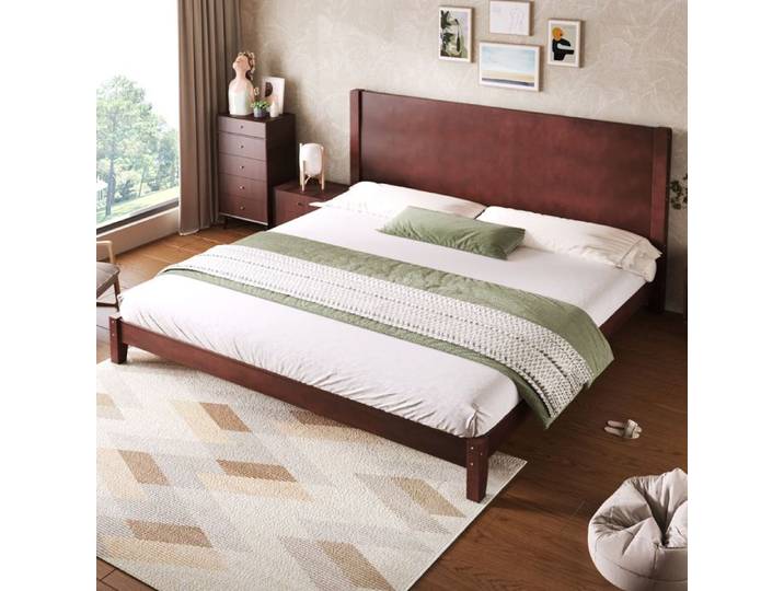 Cadre de lit EVRYAE 180x200 cm bois brun