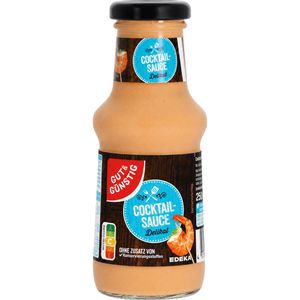 Gut&Günstig Cocktailsauce Delikat, fruchtig und cremig, ohne Konservierungsstoffe, in der Glasflasche, 250 ml