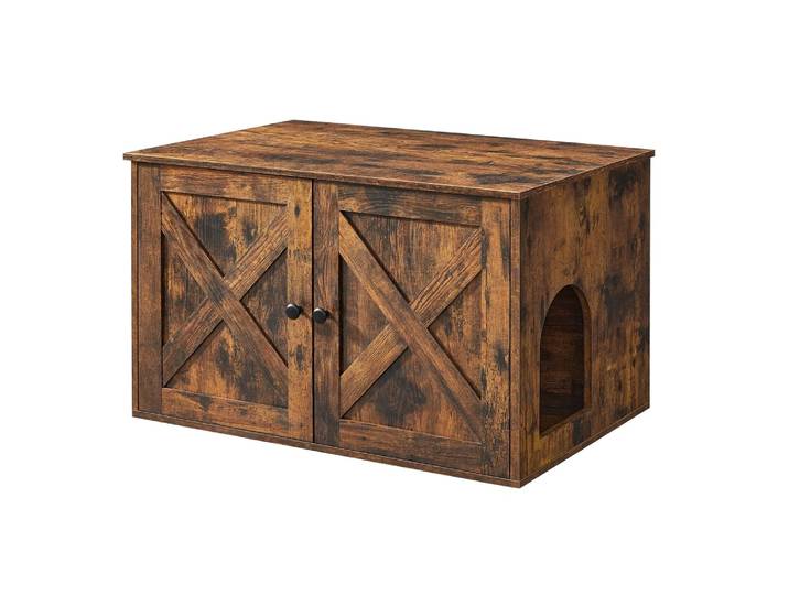 Maison de toilettes pour chat 80 x 53 x 50 cm rustique