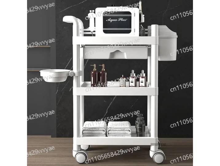 Chariot Spécial Beauté et Coiffure, Chariot de Soin de la Peau, Chariot à Instruments, Mobilier de Beauté