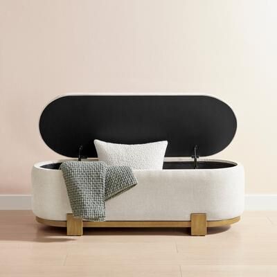 npd furniture and more NPD Furniture Ayleen Chenille Storage Bench