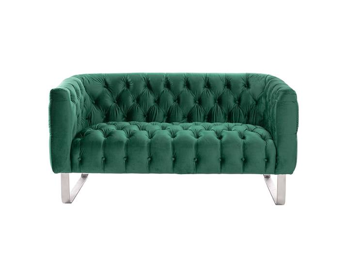 Grosvenor 2-Sitzer Sofa - Flaschengrün - Silber
